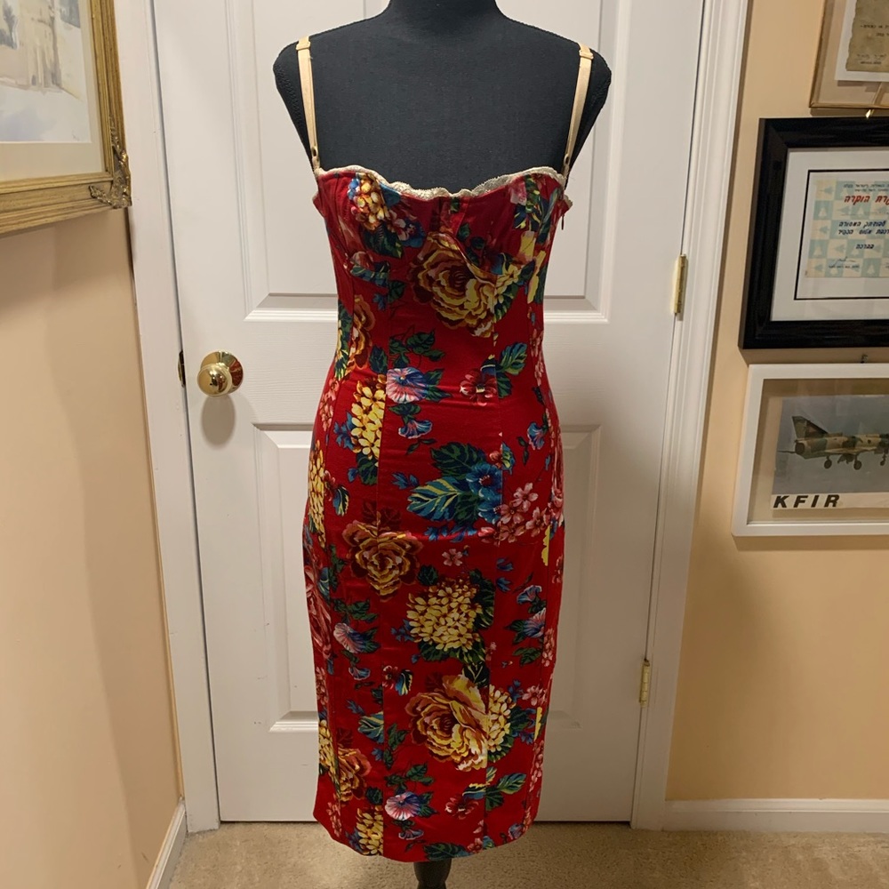 Dolce & Gabbanna vintage red floral dress